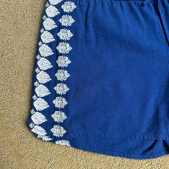 Vineyard Vines Embroidered Blue Pull On Shorts 3.5 inch linen draw string shorts - Picture 7 of 9